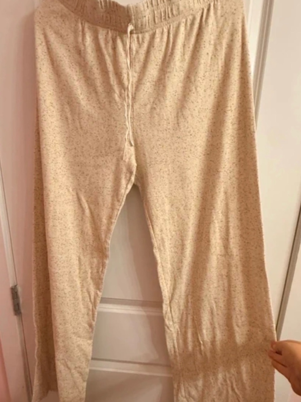 Wide Leg Cream Speckled Lounge Pants - Casual Comfort